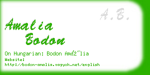 amalia bodon business card